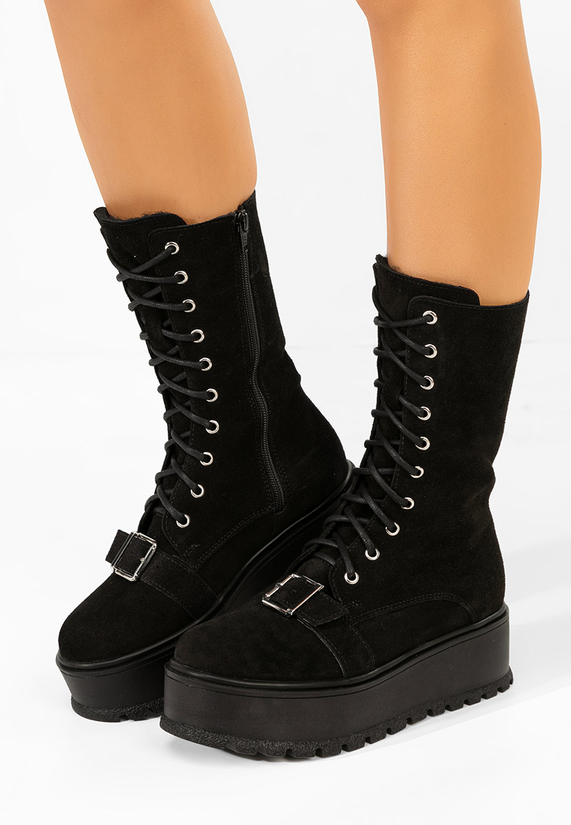 Γυναικεία δερμάτινα μποτάκια Sorelia v2 Μαύρα