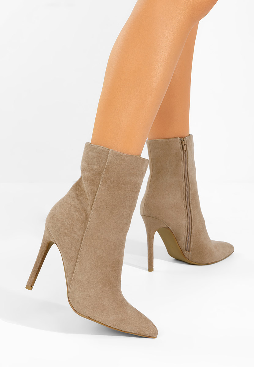 Μποτάκια με λεπτο τακουνι Cendria χακι