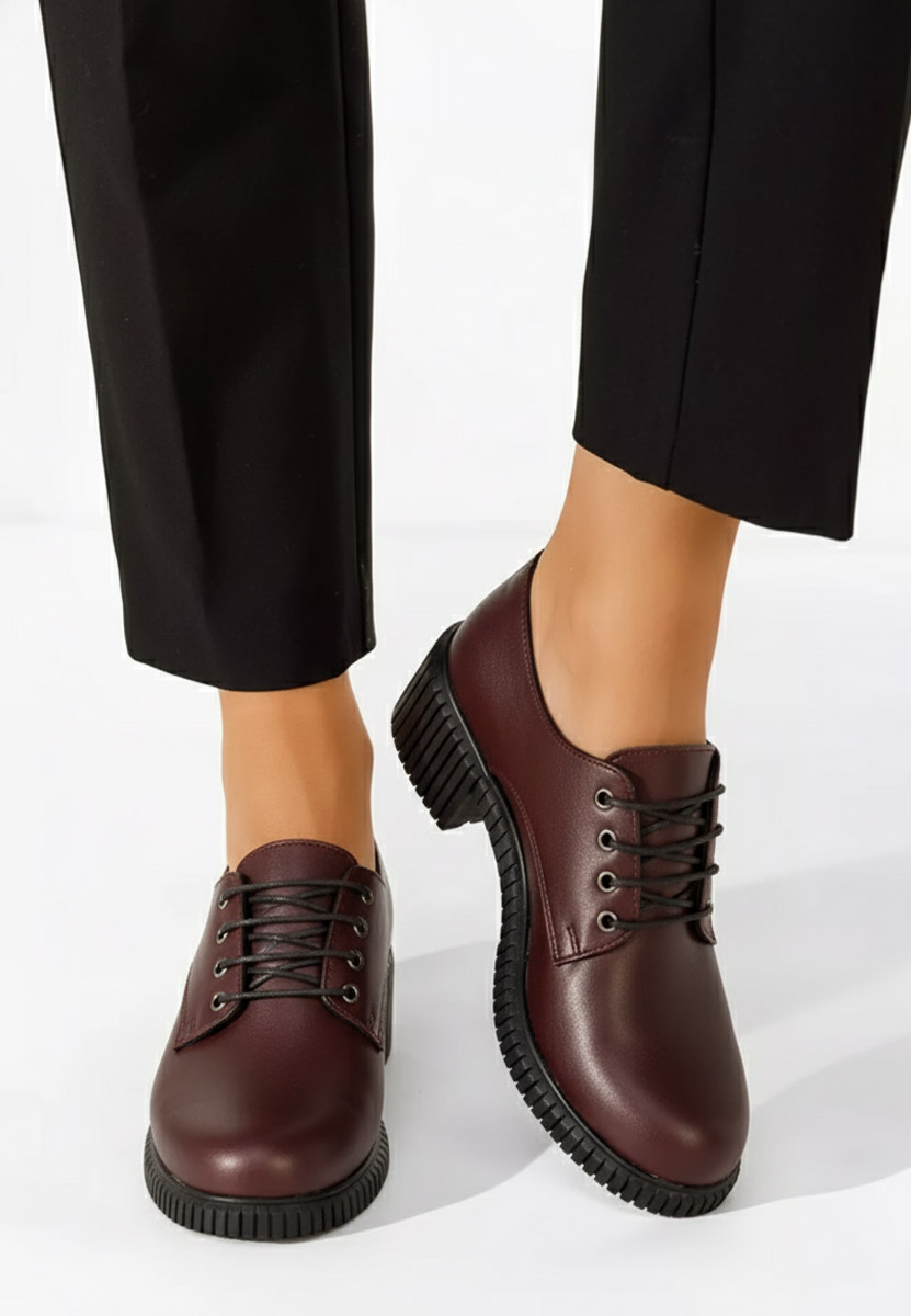 Γόβες με κορδόνια Roanne μπορντό