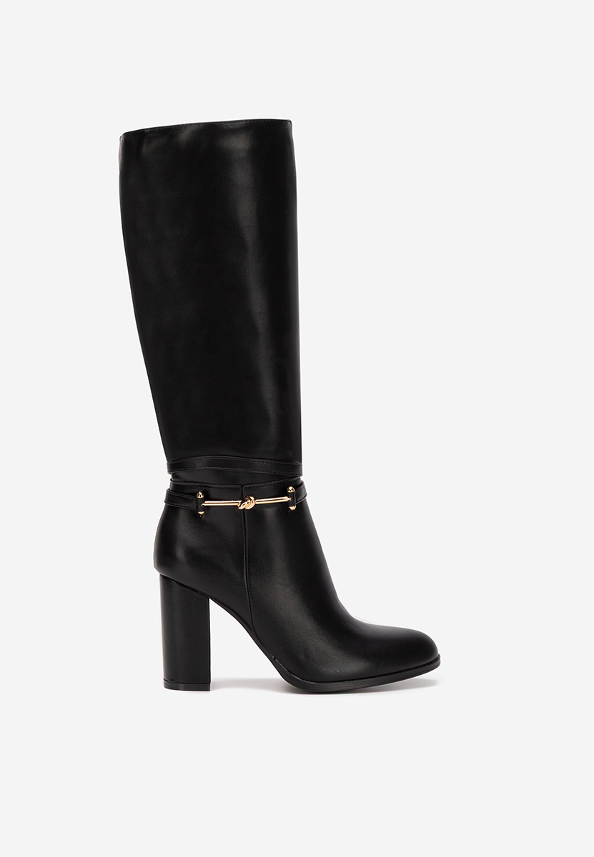 Μπότες με χοντρό τακούνι Dresara Μαύρα