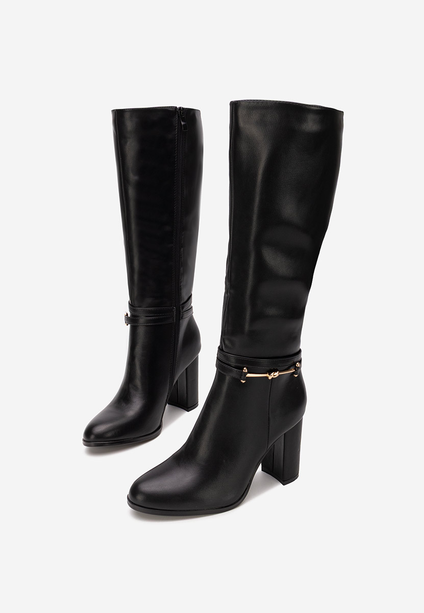 Μπότες με χοντρό τακούνι Dresara Μαύρα