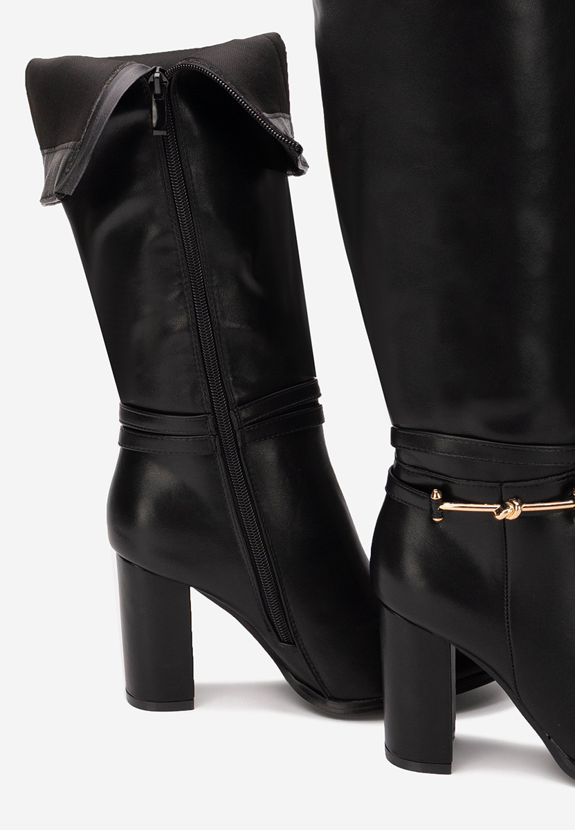 Μπότες με χοντρό τακούνι Dresara Μαύρα