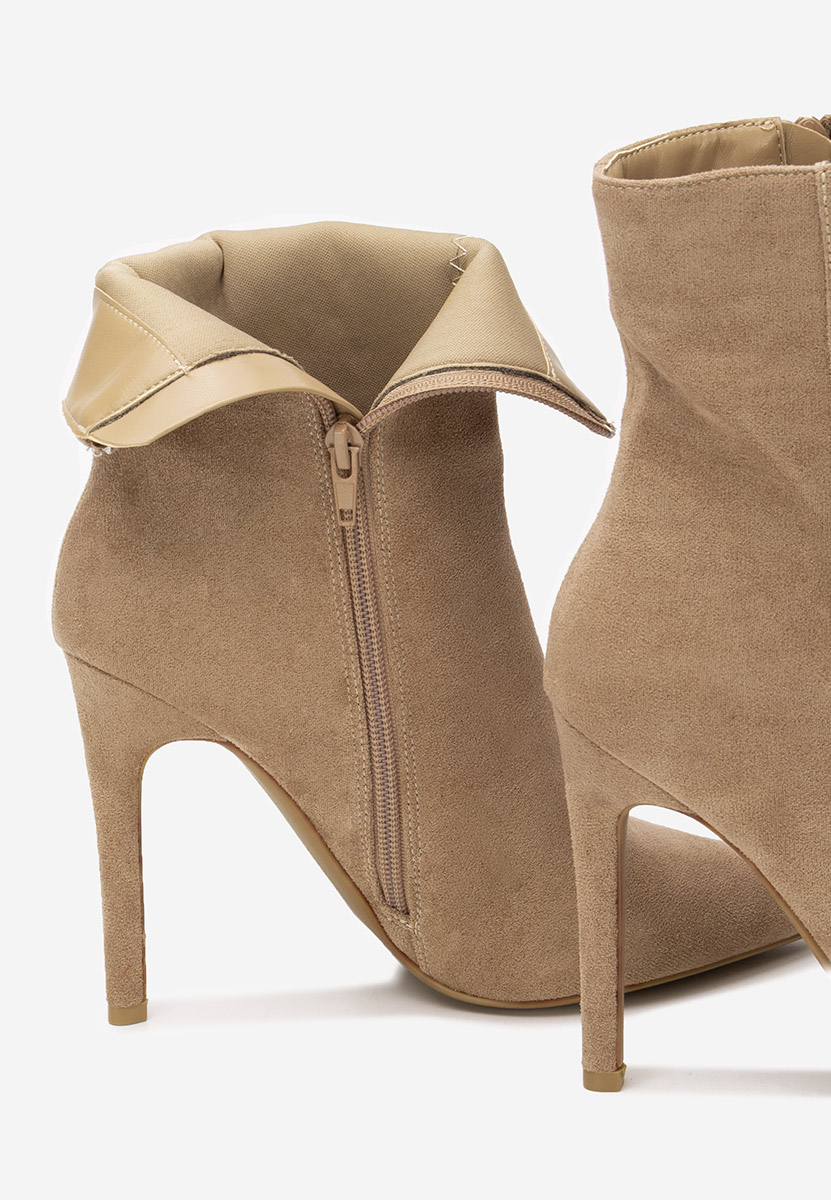 Μποτάκια με λεπτο τακουνι Cendria χακι