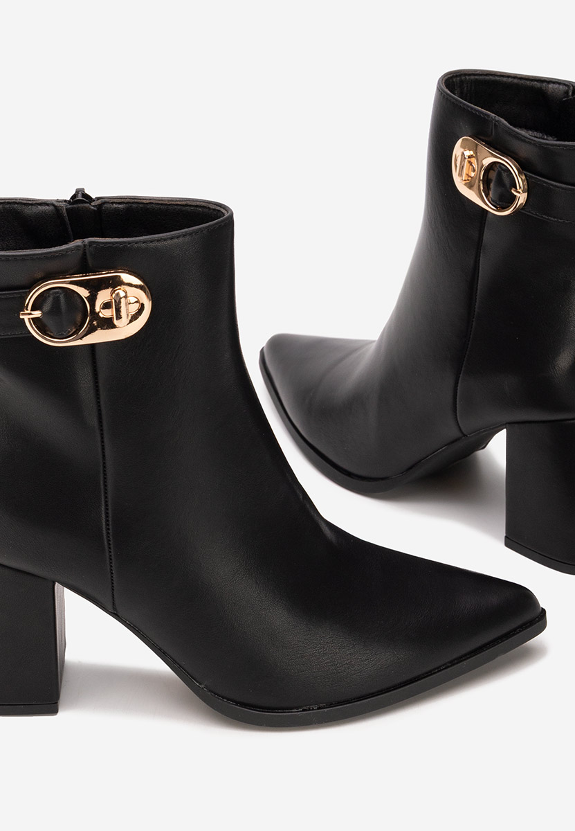 Μποτάκια με χοντρό τακούνι Rovina Μαύρα