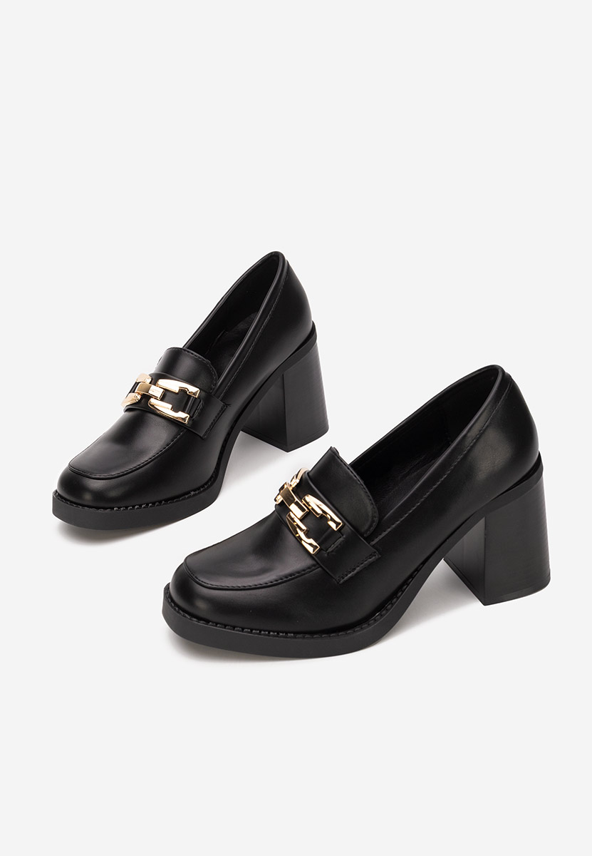 Loafers γυναικεια με τακουνι Zienna μαύρα