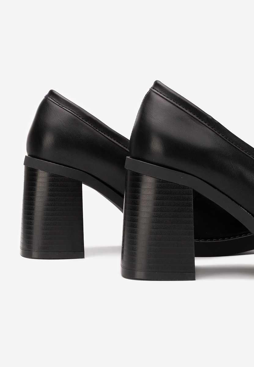 Loafers γυναικεια με τακουνι Zienna μαύρα