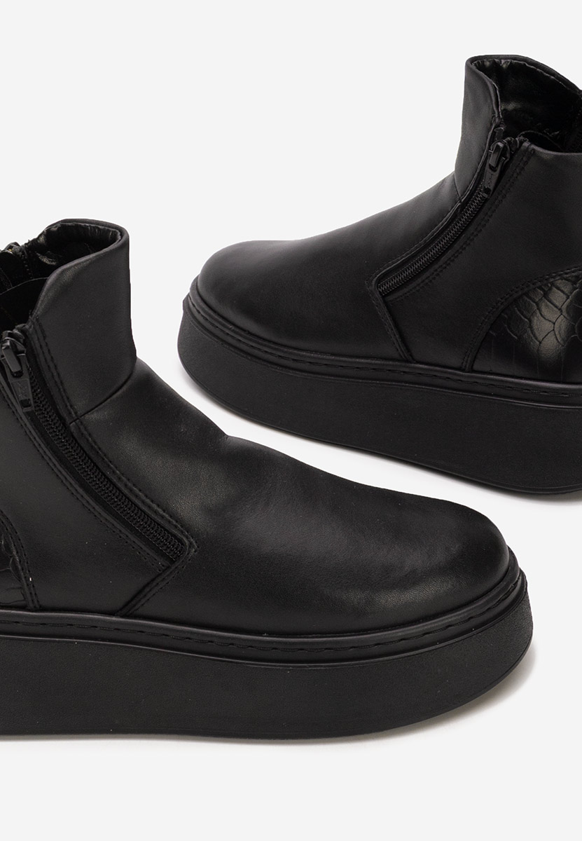 Γυναικεία δερμάτινα μποτάκια Andiora V2 Μαύρα