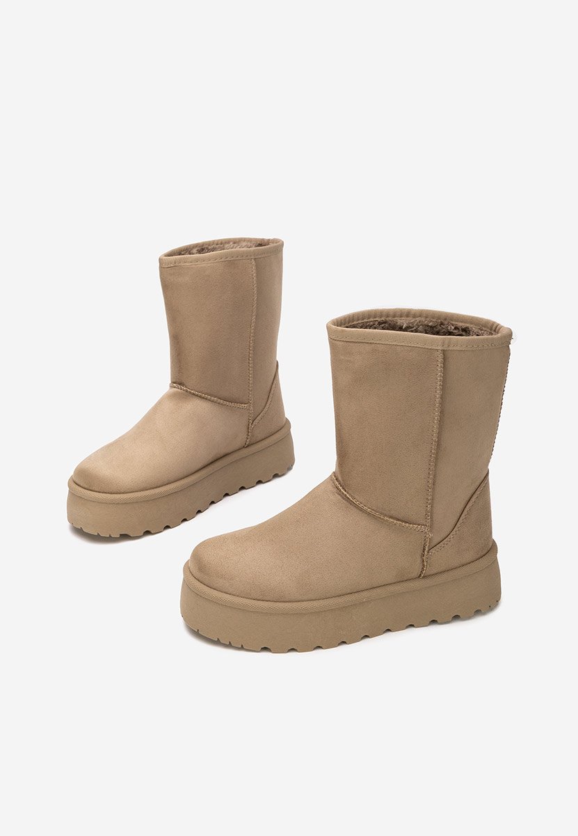 Μπότες τύπου UGG με πλατφόρμα Luisana χακι