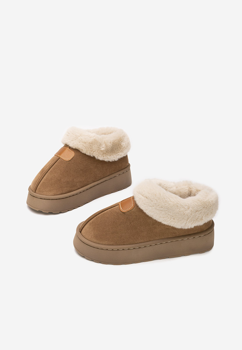 Mποτάκια πλατφόρμα Elarva καφε