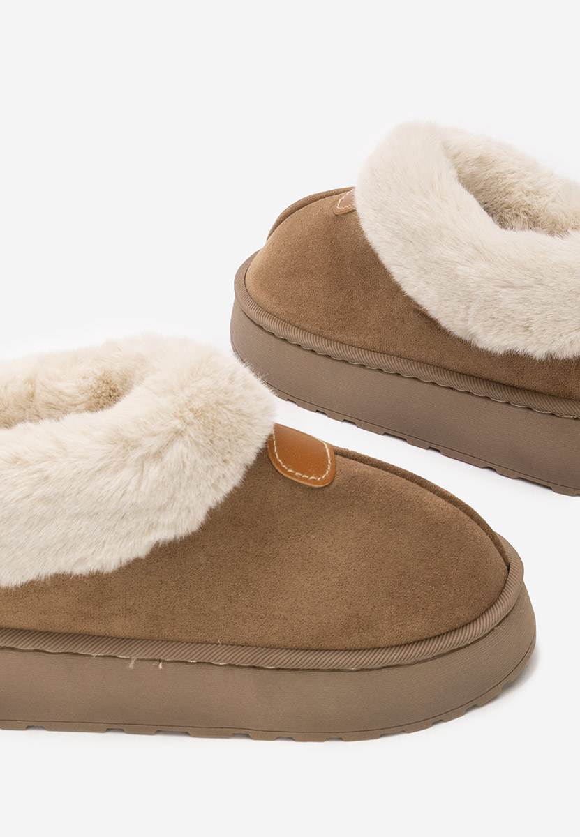 Mποτάκια πλατφόρμα Elarva καφε