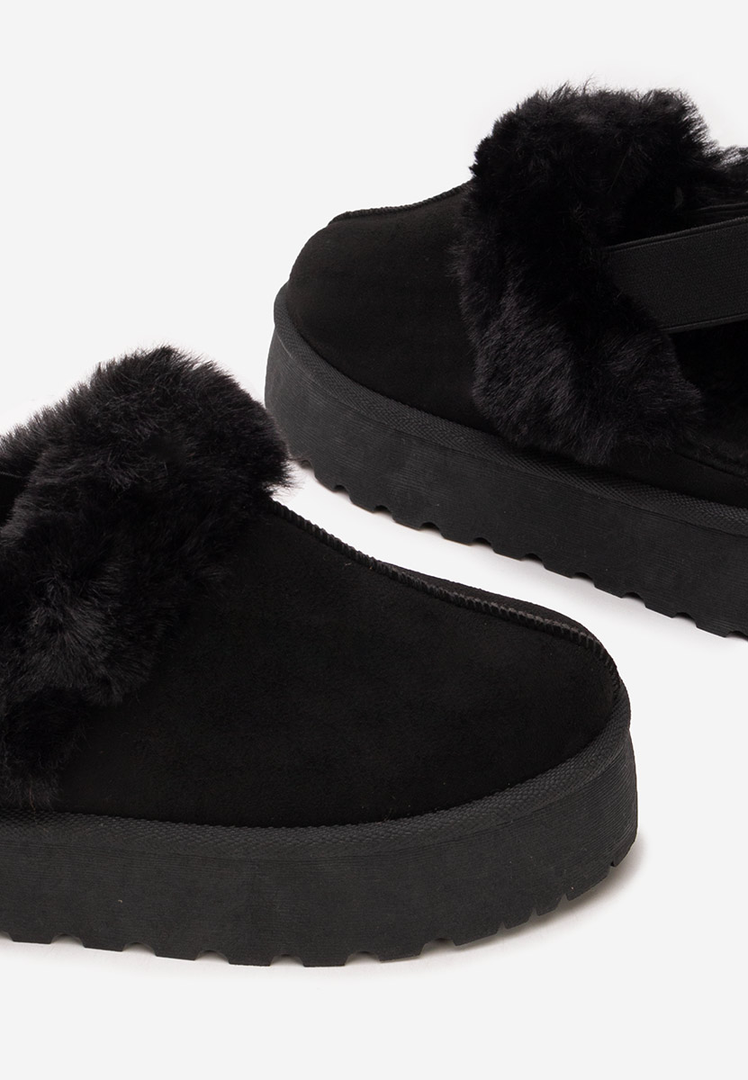 Παντόφλες με πλατφόρμα Edden μαύρα