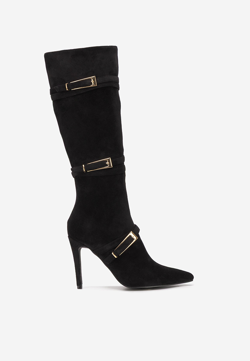 Μπότες με λεπτό τακούνι Ernesia Μαύρα