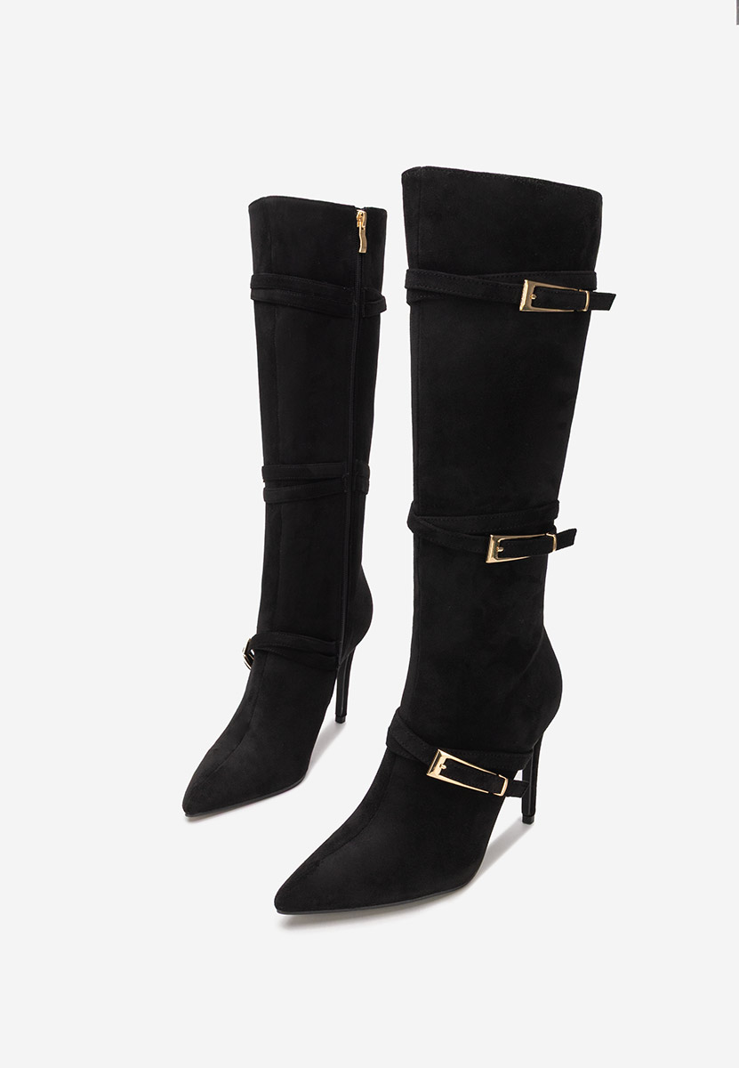 Μπότες με λεπτό τακούνι Ernesia Μαύρα