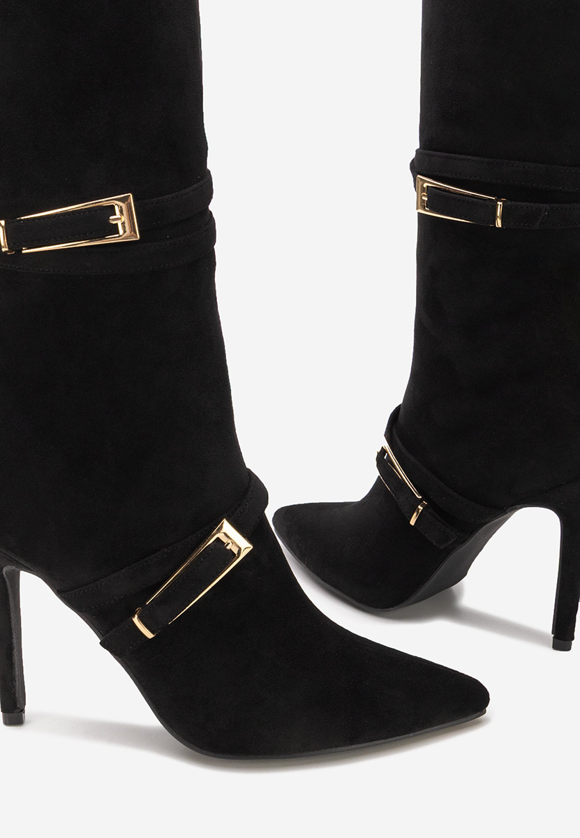 Μπότες με λεπτό τακούνι Ernesia Μαύρα