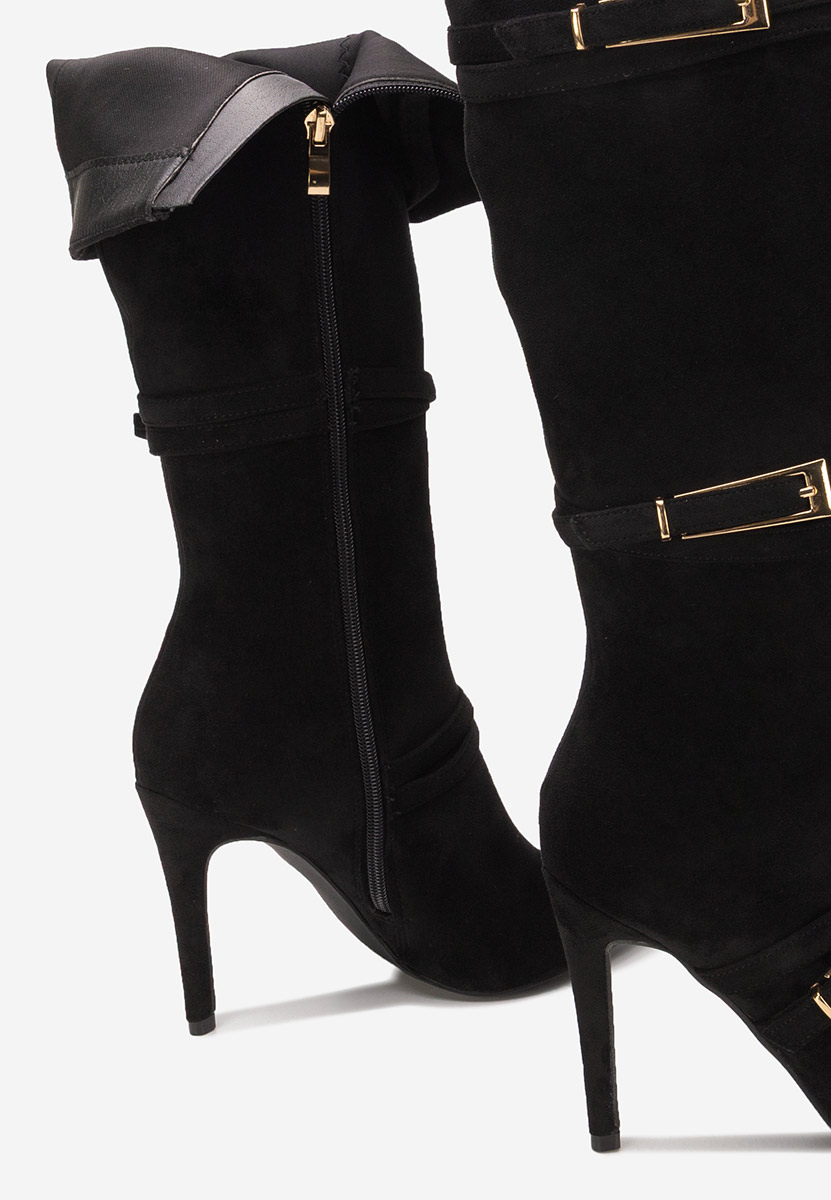 Μπότες με λεπτό τακούνι Ernesia Μαύρα