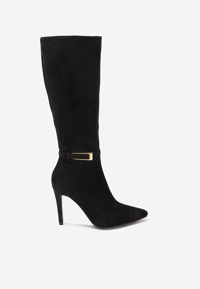 Μπότες με λεπτό τακούνι Narcisia Μαύρα