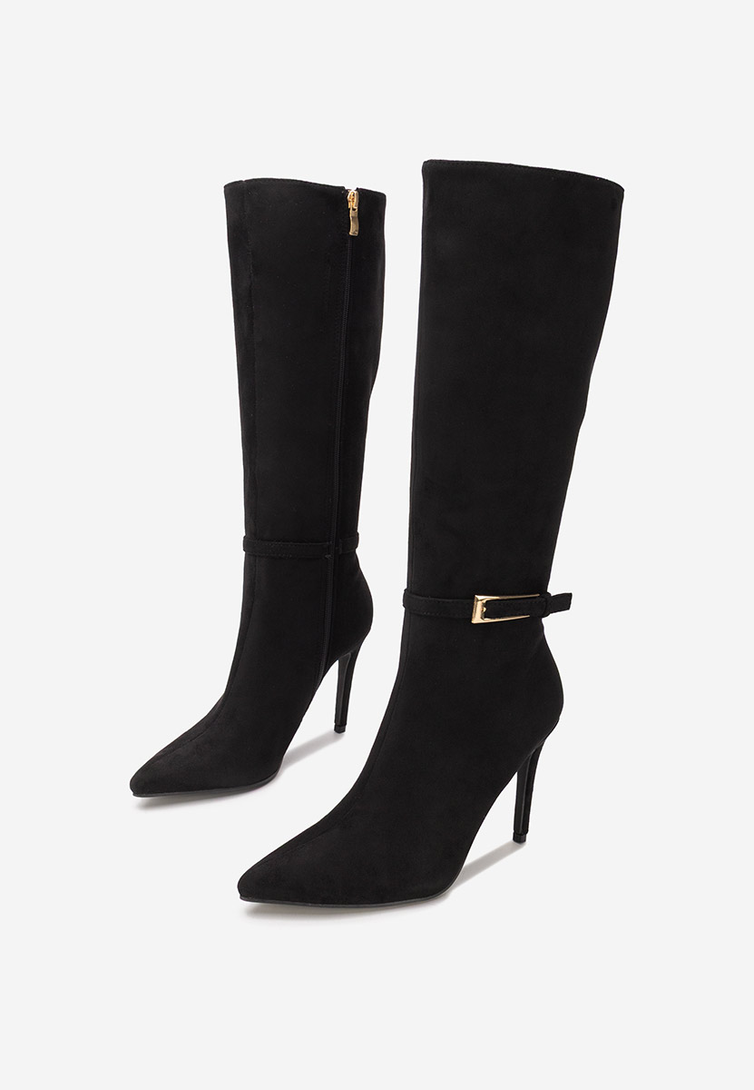 Μπότες με λεπτό τακούνι Narcisia Μαύρα