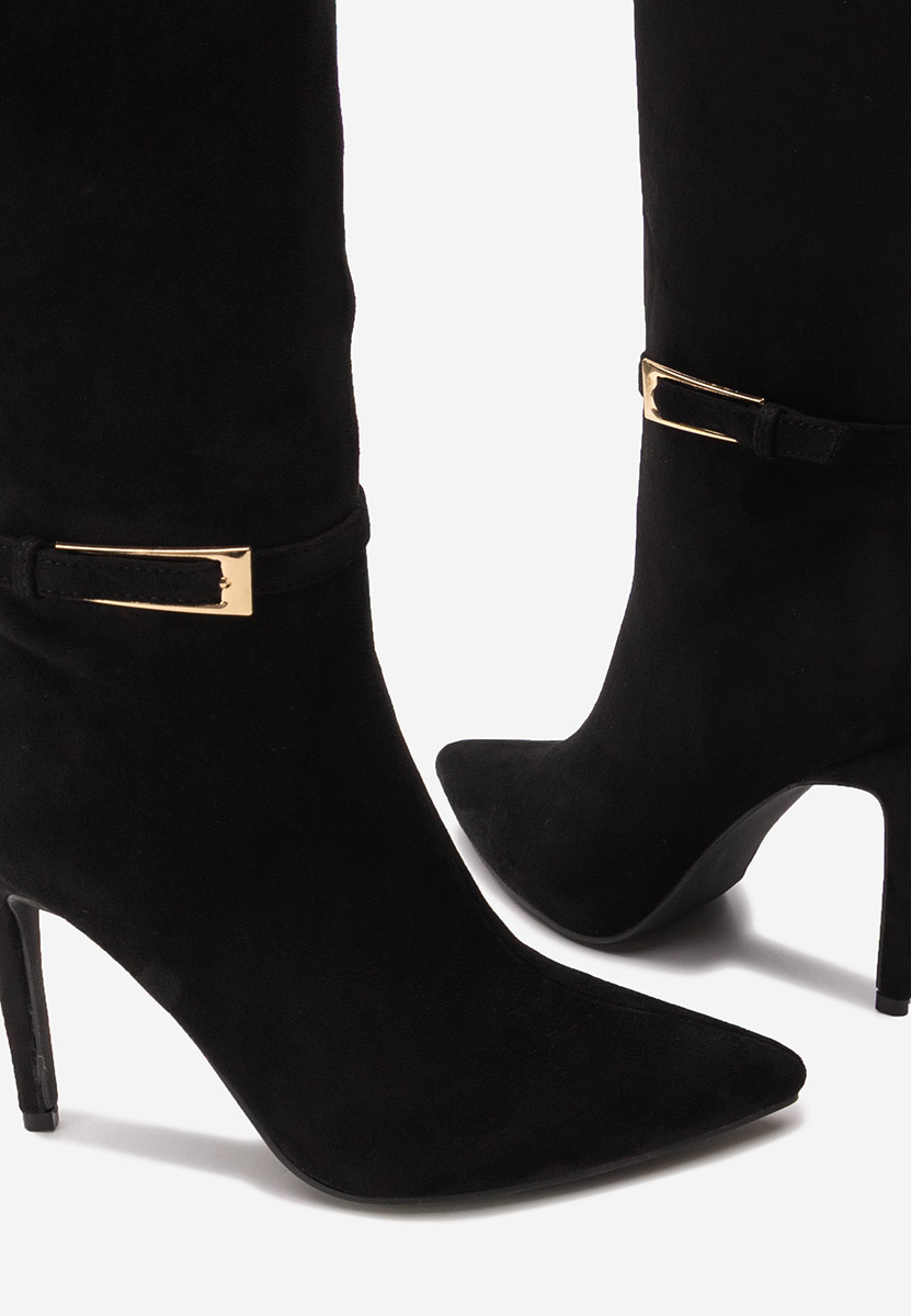 Μπότες με λεπτό τακούνι Narcisia Μαύρα
