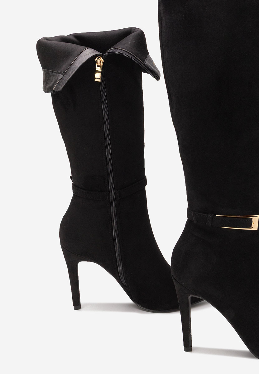 Μπότες με λεπτό τακούνι Narcisia Μαύρα