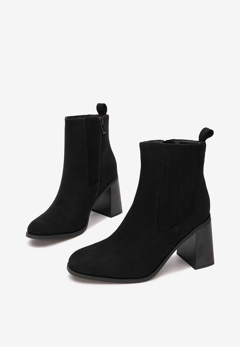 Μποτάκια με χοντρό τακούνι Elowyn Μαύρα