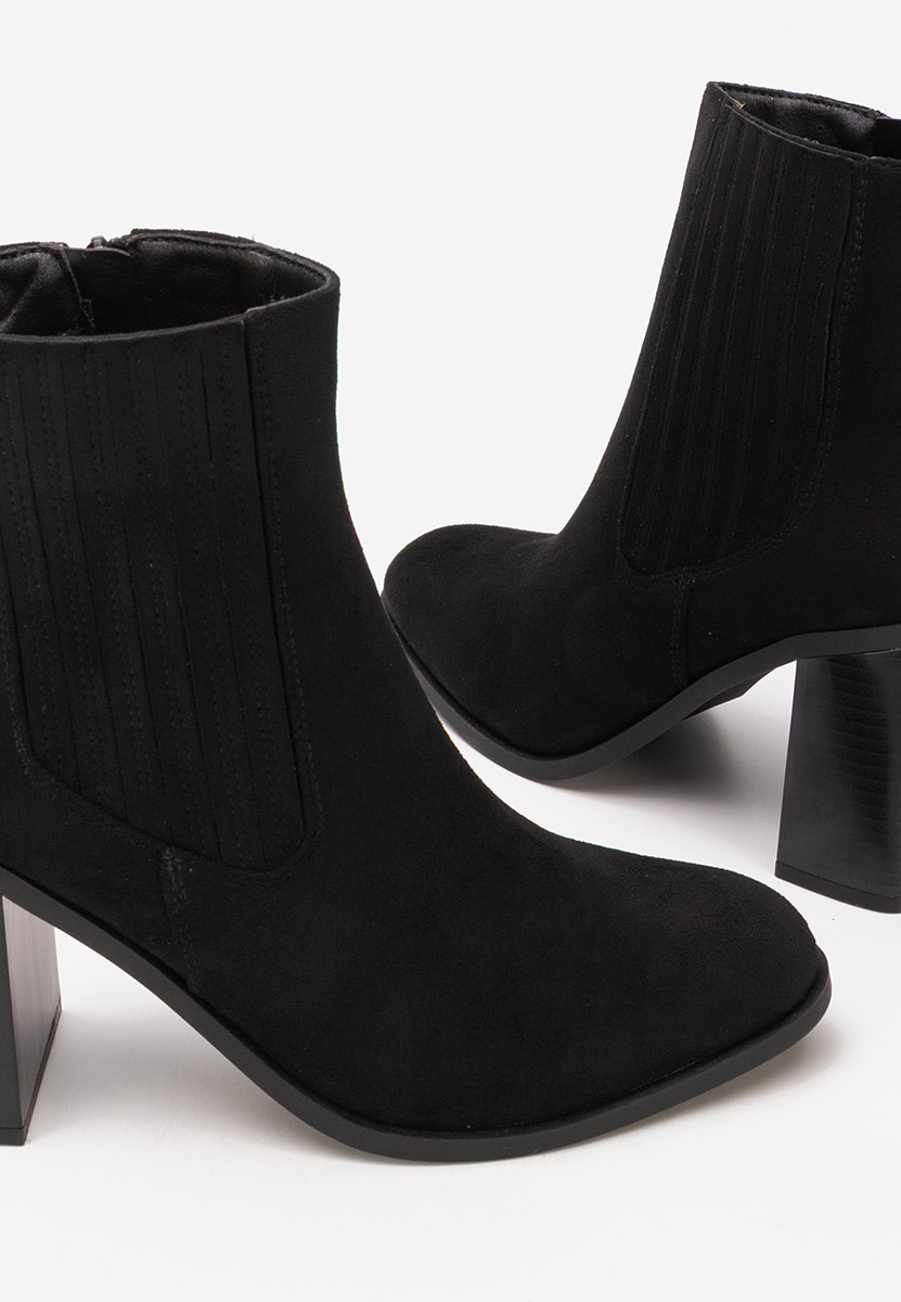 Μποτάκια με χοντρό τακούνι Elowyn Μαύρα
