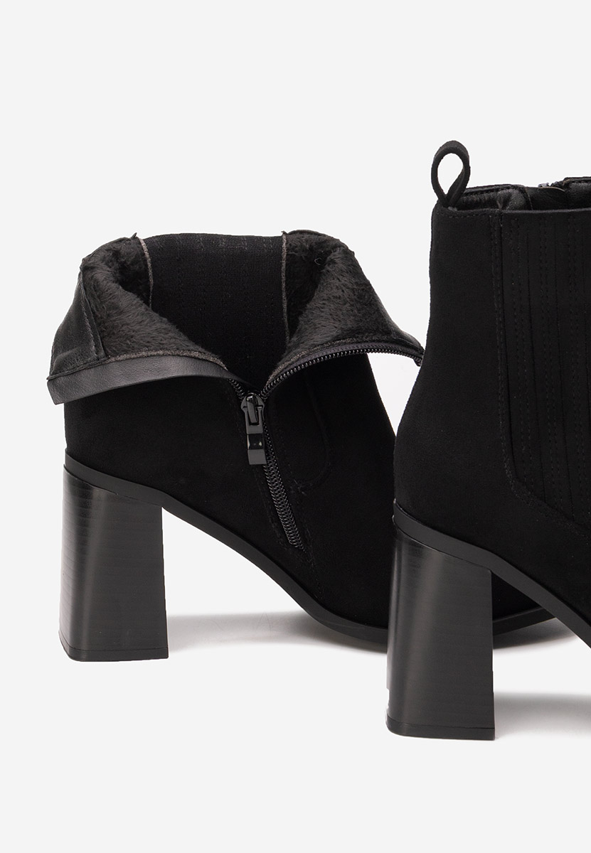 Μποτάκια με χοντρό τακούνι Elowyn Μαύρα