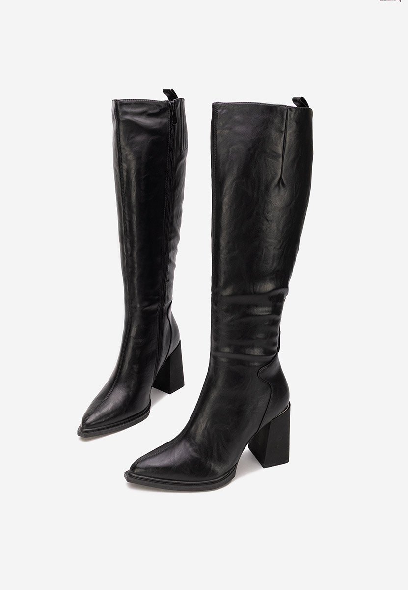 Μπότες με χοντρό τακούνι Ricardia Μαύρα