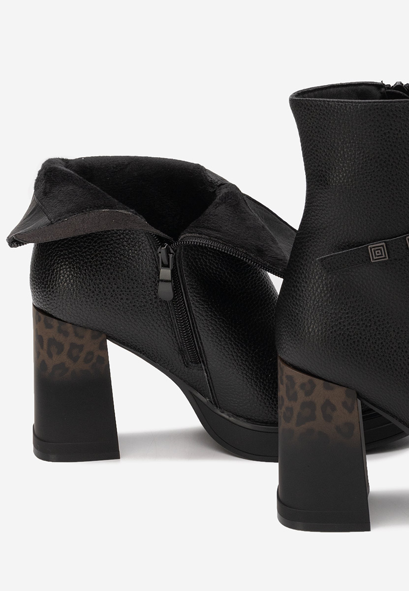 Μποτάκια με χοντρό τακούνι Rannia V2 Μαύρα