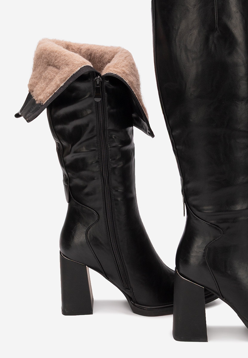 Μπότες με χοντρό τακούνι Ricardia Μαύρα