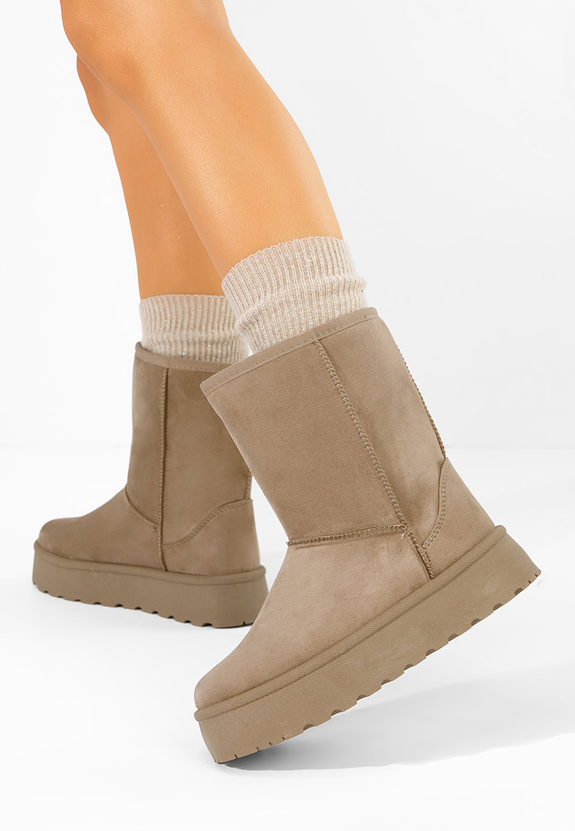 Μπότες τύπου UGG με πλατφόρμα Luisana χακι
