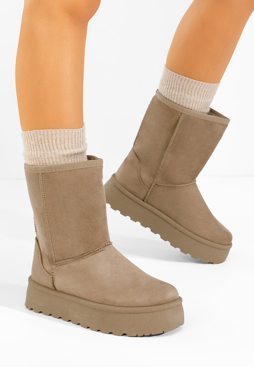 Μπότες τύπου UGG με πλατφόρμα Luisana χακι