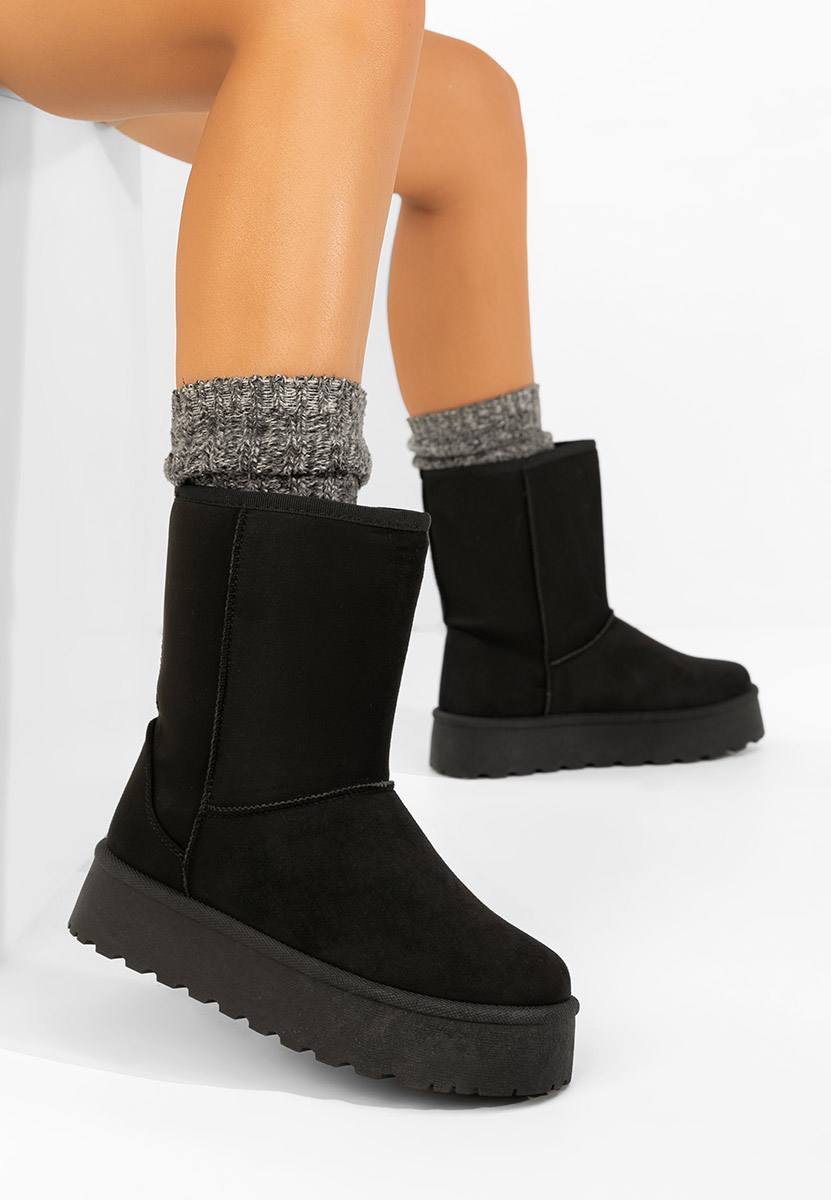 Μπότες τύπου UGG με πλατφόρμα Luisana Μαύρα