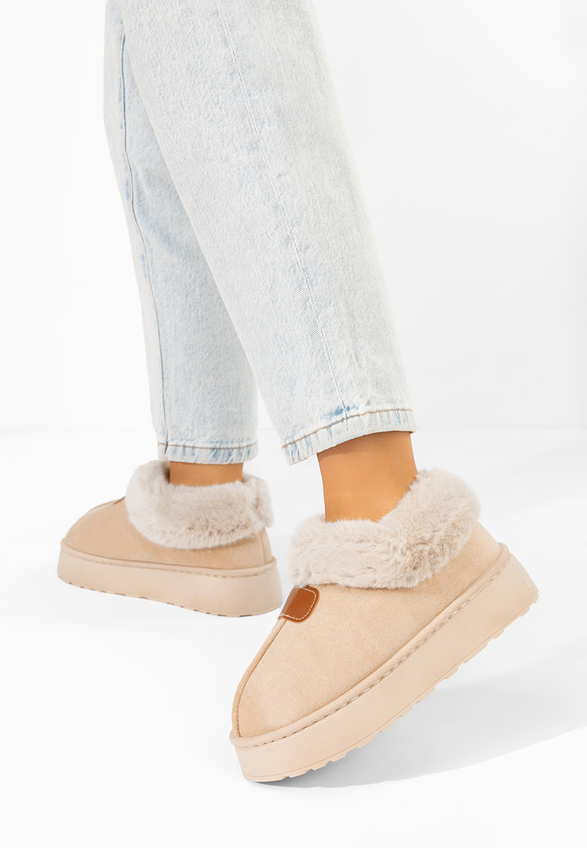 Mποτάκια πλατφόρμα Elarva μπεζ