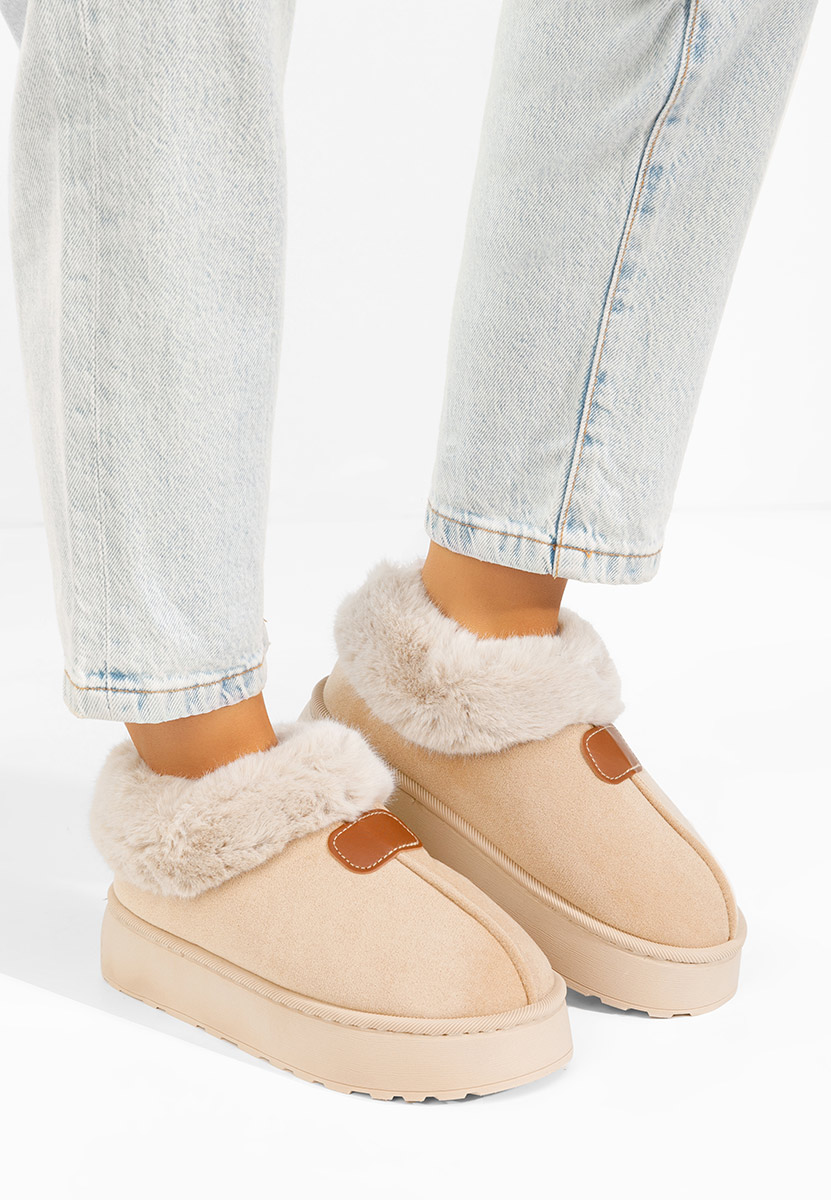 Mποτάκια πλατφόρμα Elarva μπεζ