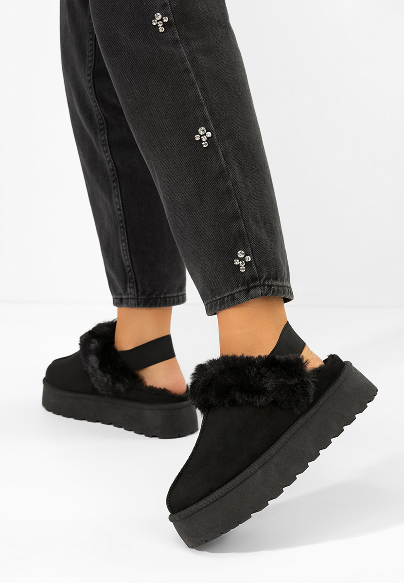 Παντόφλες με πλατφόρμα Edden μαύρα