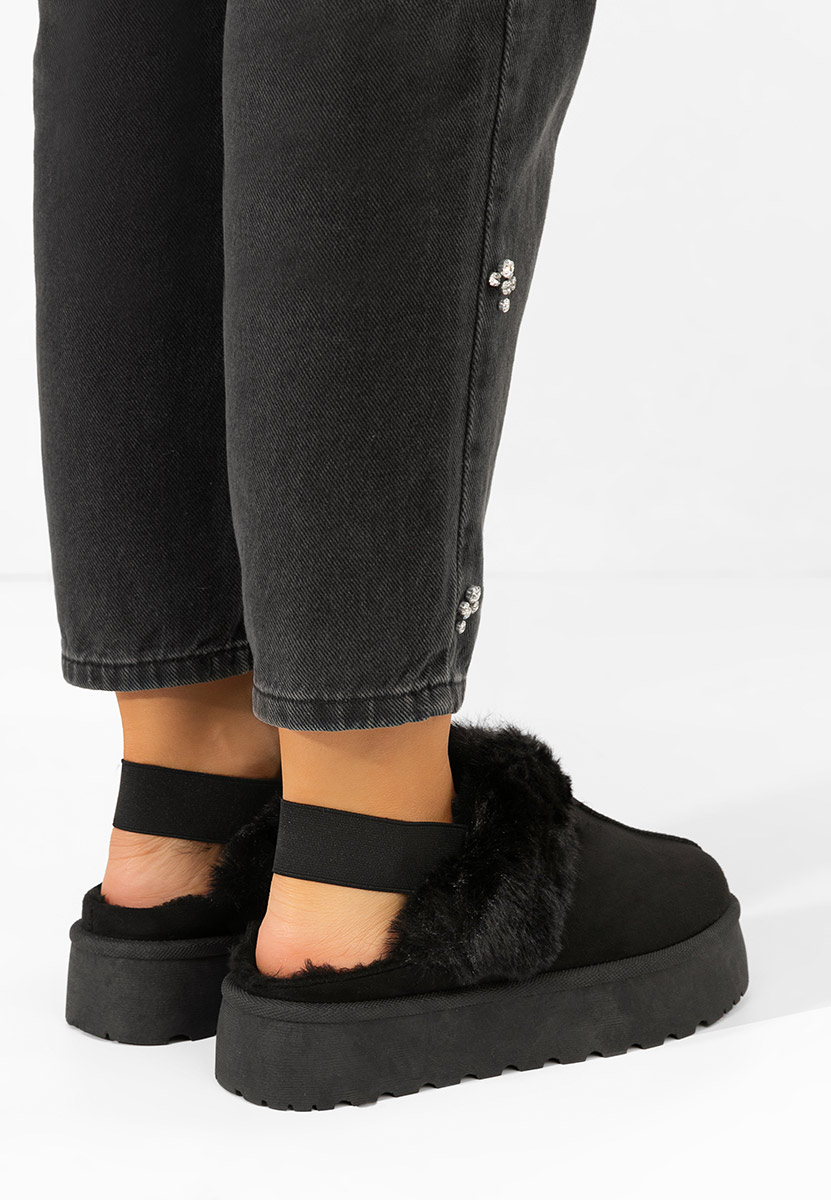 Παντόφλες με πλατφόρμα Edden μαύρα