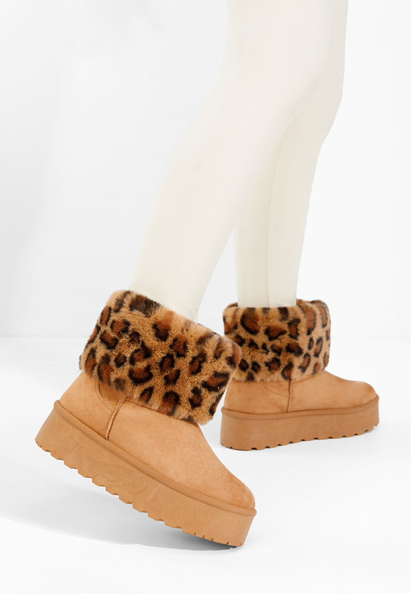 Μπότες με πλατφόρμα Samyra ταμπά