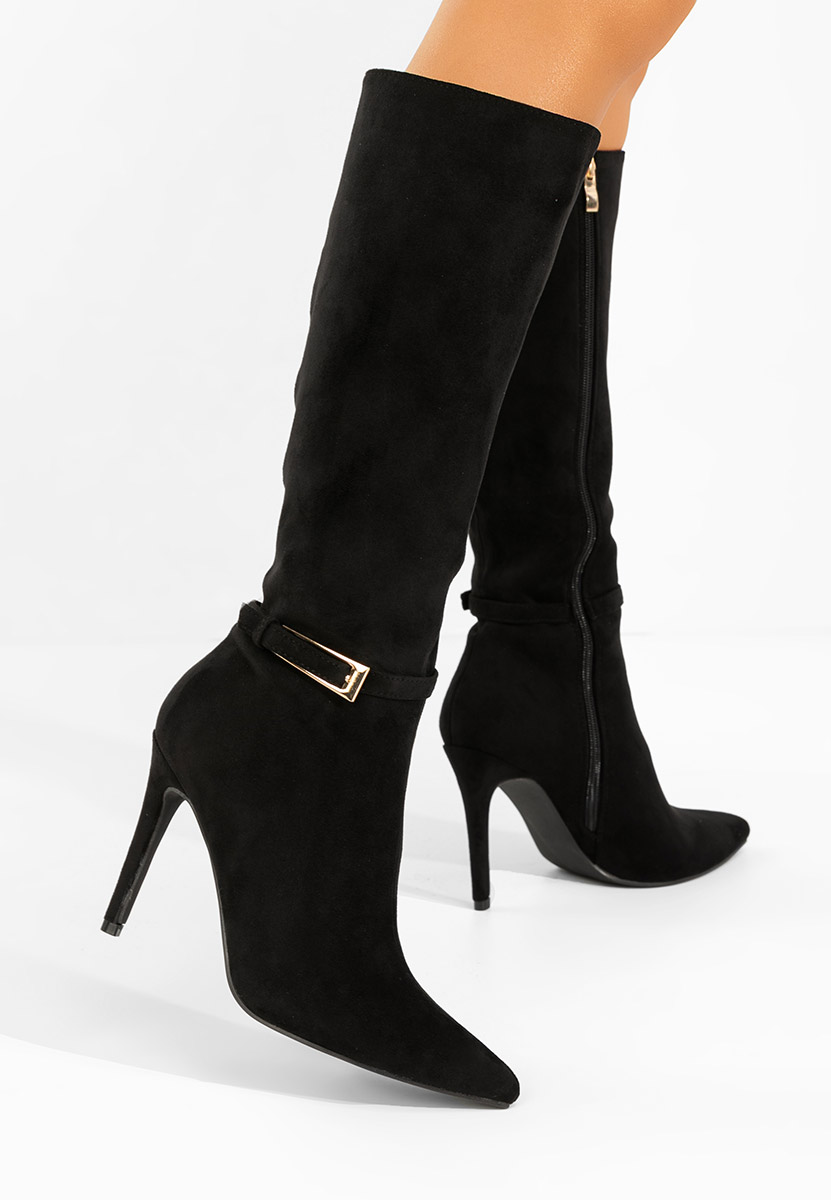 Μπότες με λεπτό τακούνι Narcisia Μαύρα