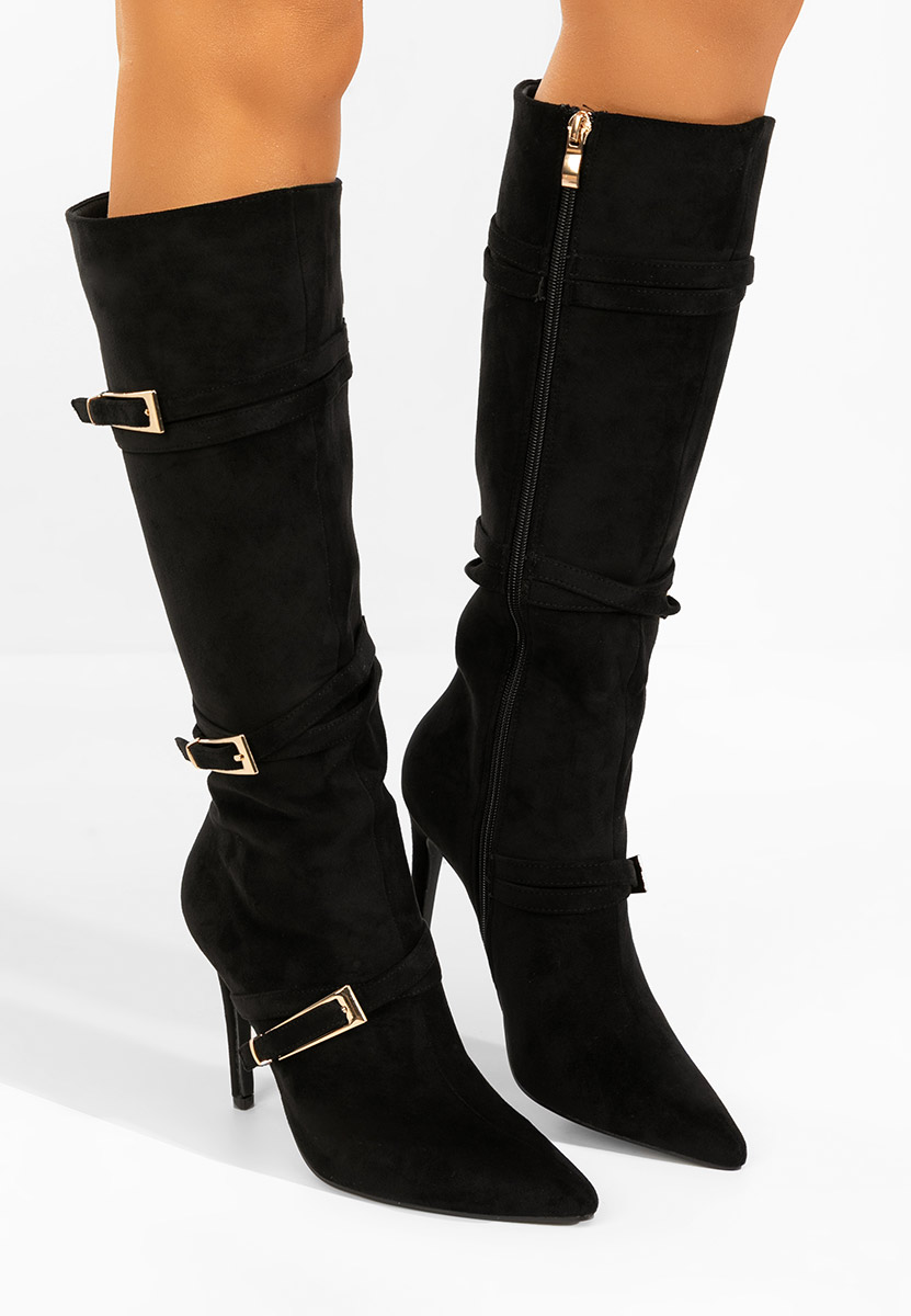 Μπότες με λεπτό τακούνι Ernesia Μαύρα