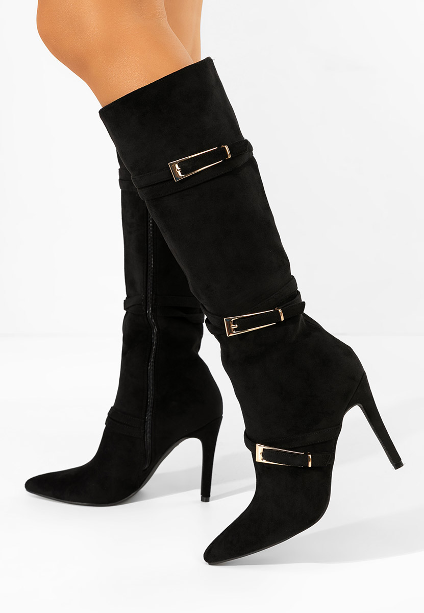 Μπότες με λεπτό τακούνι Ernesia Μαύρα