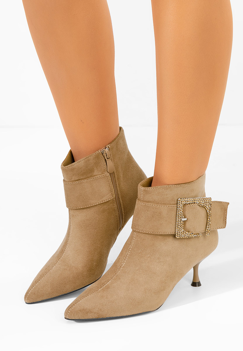 Μποτάκια με λεπτο τακουνι Karlene χακι