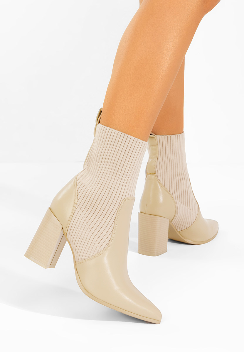 Μποτάκια με χοντρό τακούνι Vinuele V2 χακι