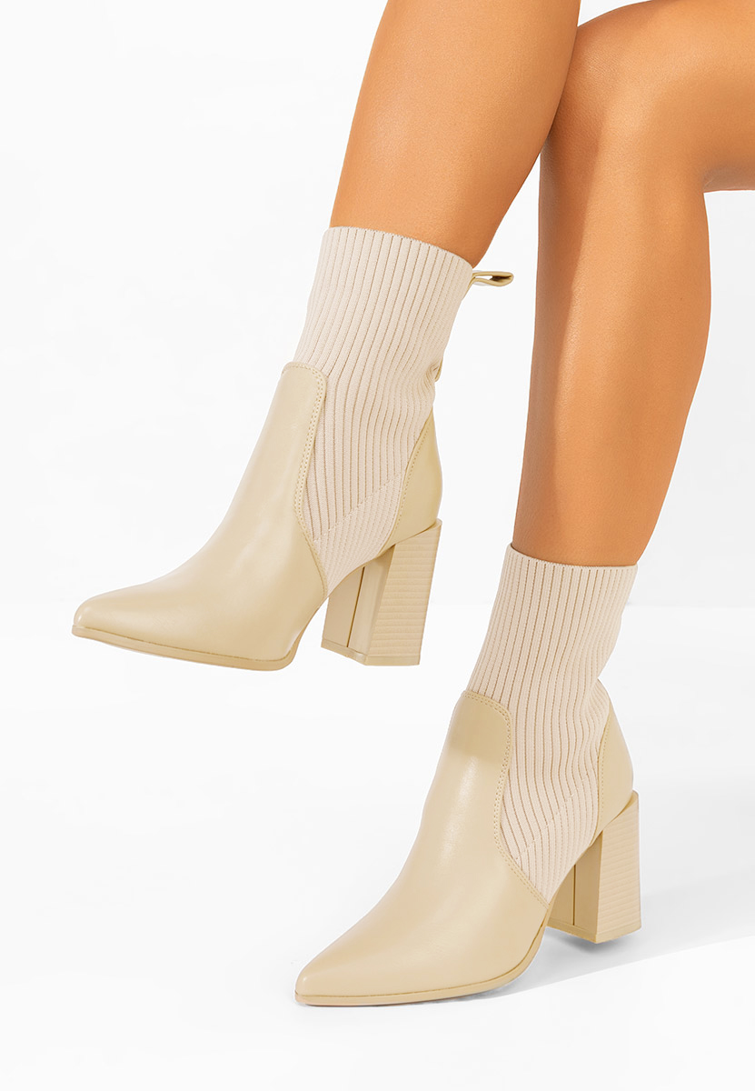 Μποτάκια με χοντρό τακούνι Vinuele V2 χακι