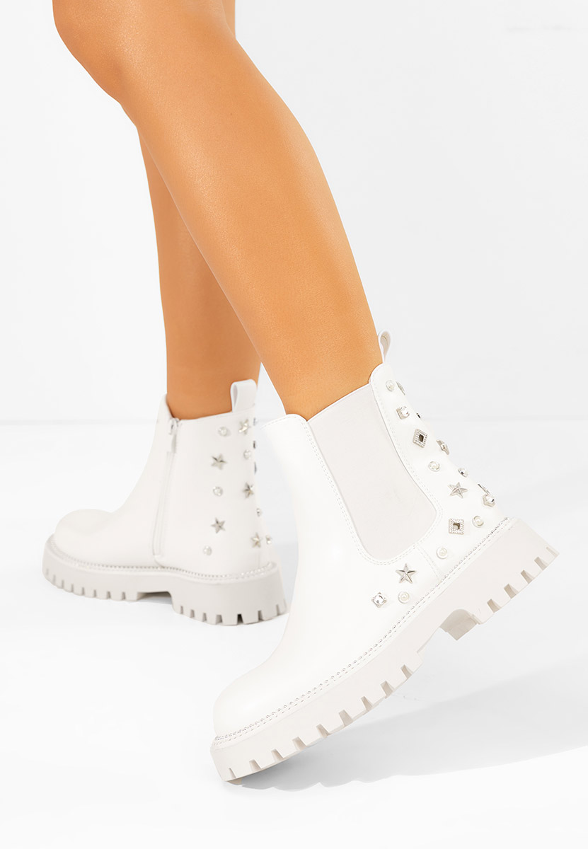 Μποτάκια Chelsea γυναικεία Marinelia λευκά