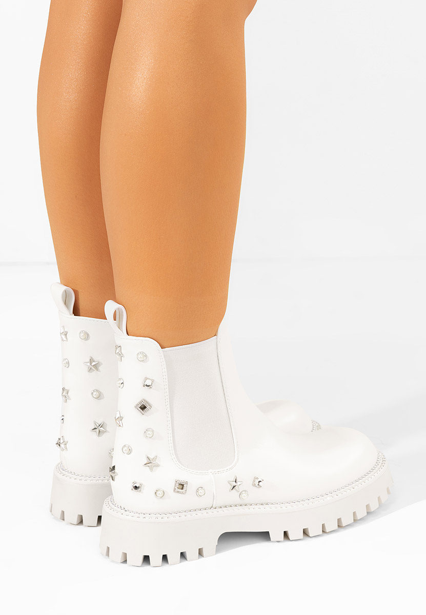 Μποτάκια Chelsea γυναικεία Marinelia λευκά