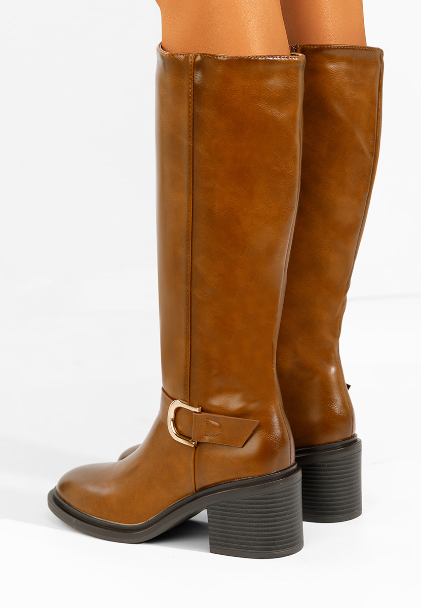 Μπότες με χοντρό τακούνι Nistoria ταμπά