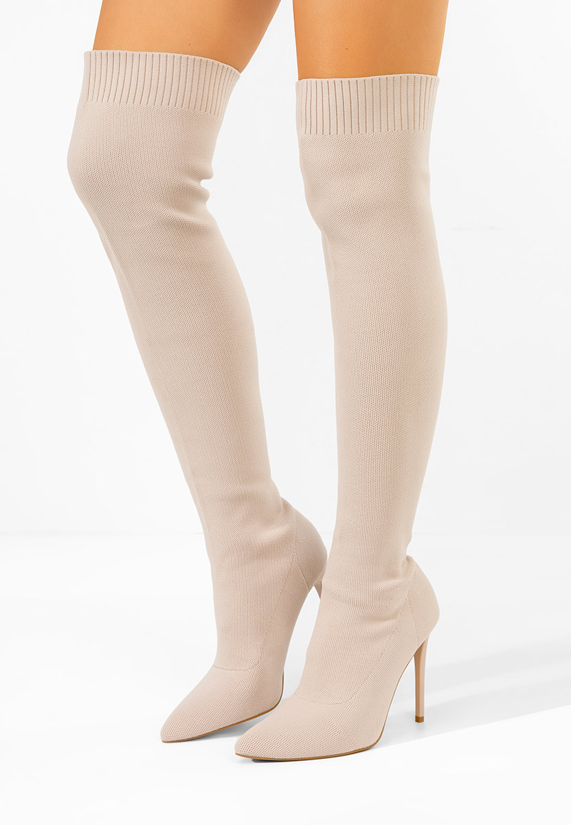 Ψηλές μπότες Shanicea μπεζ