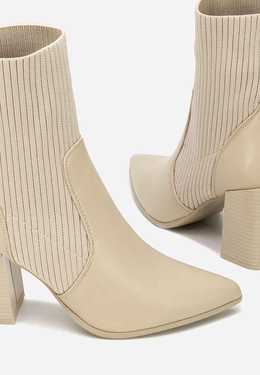 Μποτάκια με χοντρό τακούνι Vinuele V2 χακι