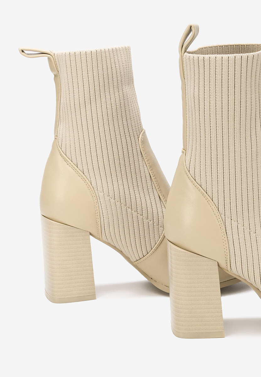 Μποτάκια με χοντρό τακούνι Vinuele V2 χακι