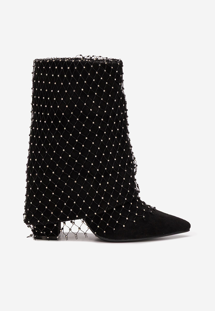 Μποτάκια με χοντρό τακούνι Almaria Μαύρα